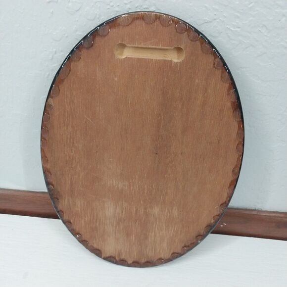 Vintage Native American Artwork On Lacquered Wood 11 Inches Wall Art Home Decor - Picture 2 of 2